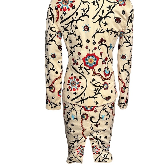 Alice & Olivia Jacki Embroidered Sheath MIDI Dress Jacket 2 Piece Set Size 2 - Picture 3 of 9